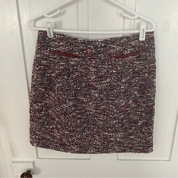 Loft Maroon Tweed Skirt - Picture 2 of 5